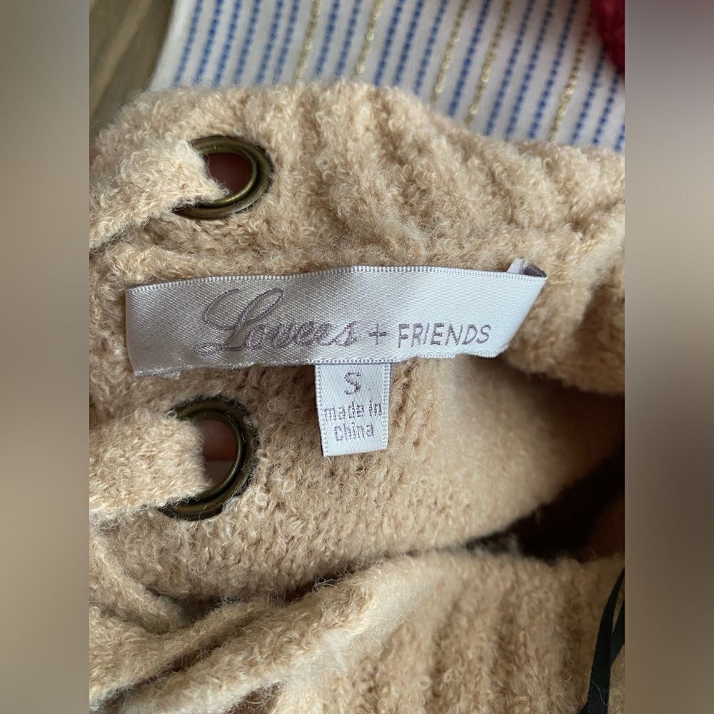 Lovers + Friends Sweater Dress Size Small Suki Tie Back taupe NWT - Picture 8 of 11